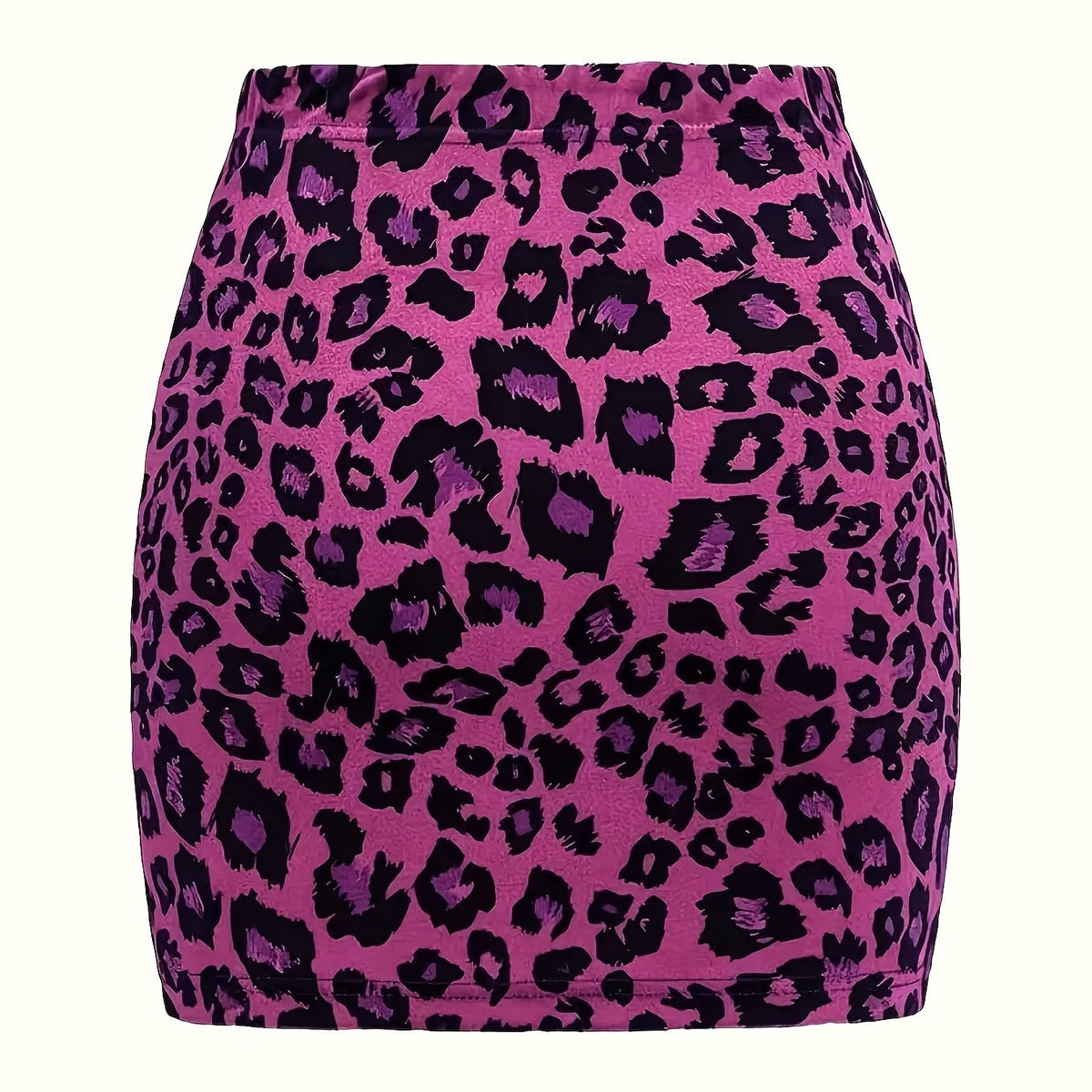 Jupe grande taille à imprimé léopard, allure élégante — composition : 100% Polyester Image