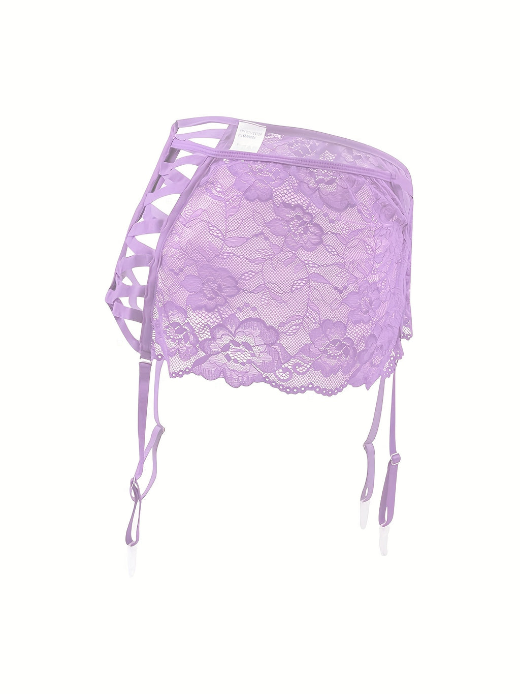 Ensemble grande taille en dentelle — Ceinture assortie et effet ajouré, vue de profil