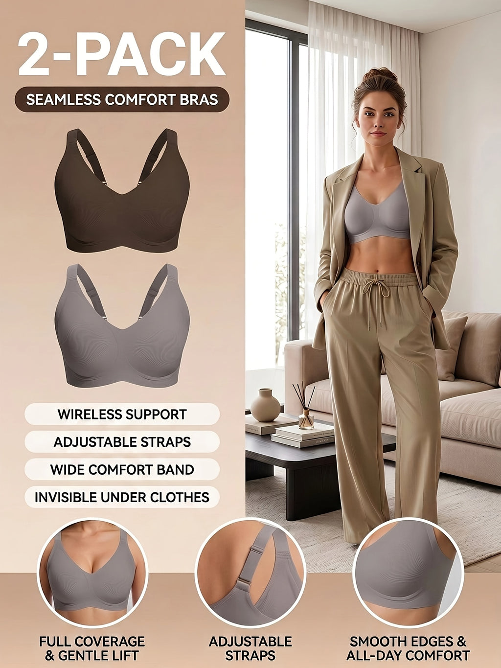 Soutien-gorge grande taille — Duo à coupole moulée, appui W