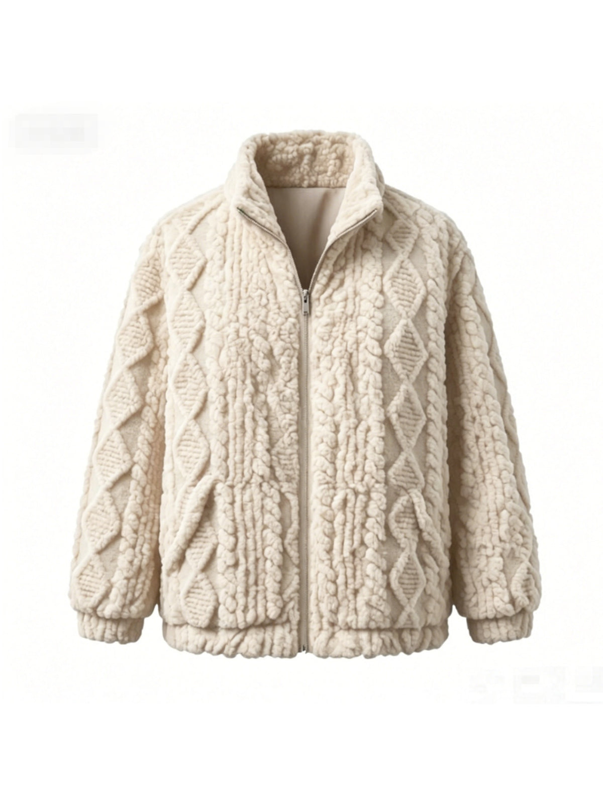 Veste grande taille à imprimé géométrique, coupe ample, col, vu de dos