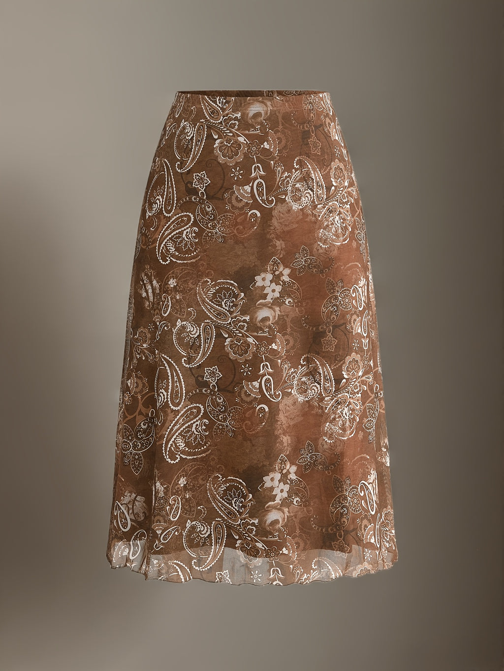 Jupe grande taille à imprimé fleuri, coupe droite, imprimé floral, autre coloris