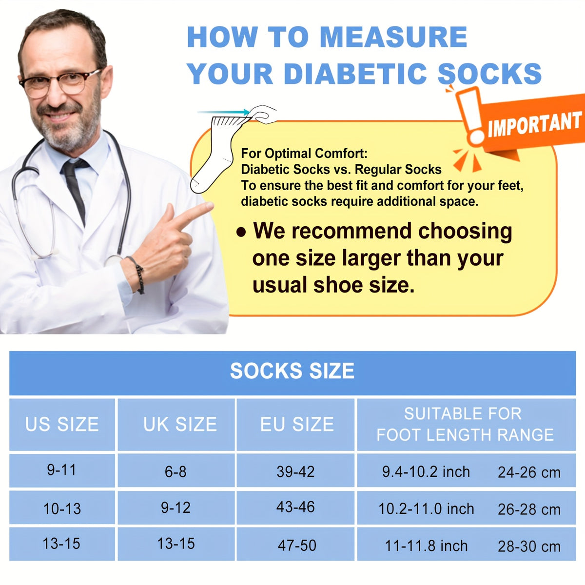 Chaussettes grande taille, toucher naturel, vu de dos