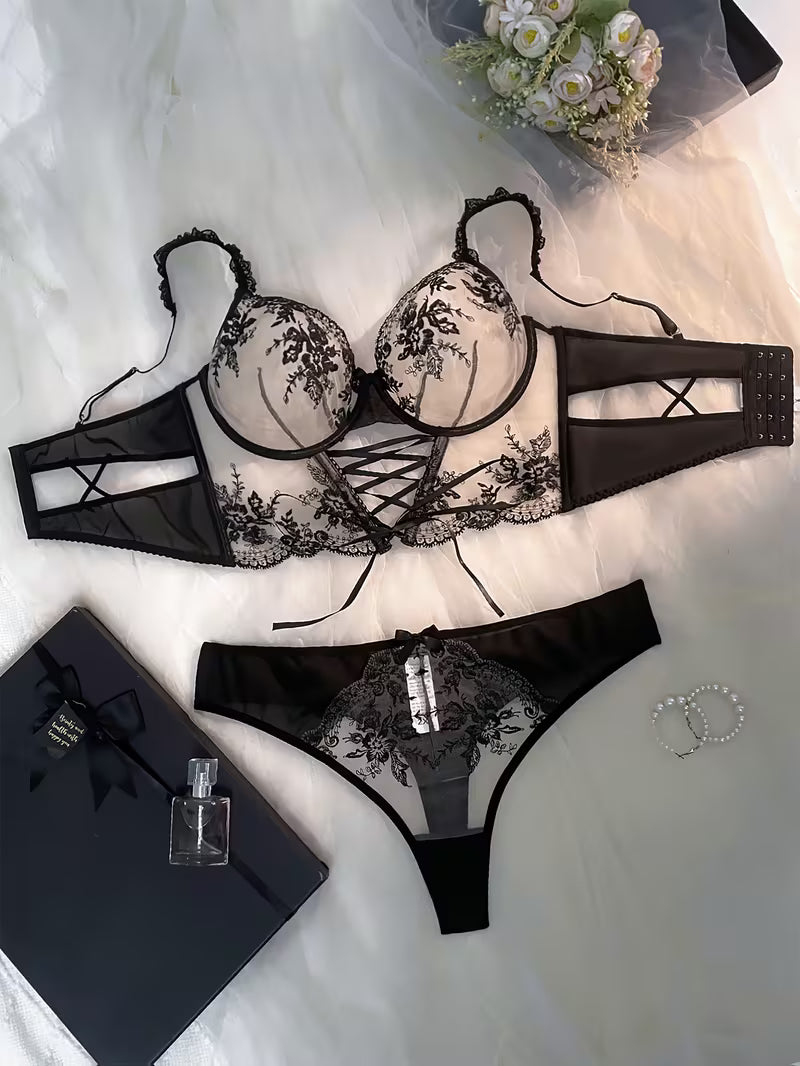 Ensemble de lingerie grande taille, noir