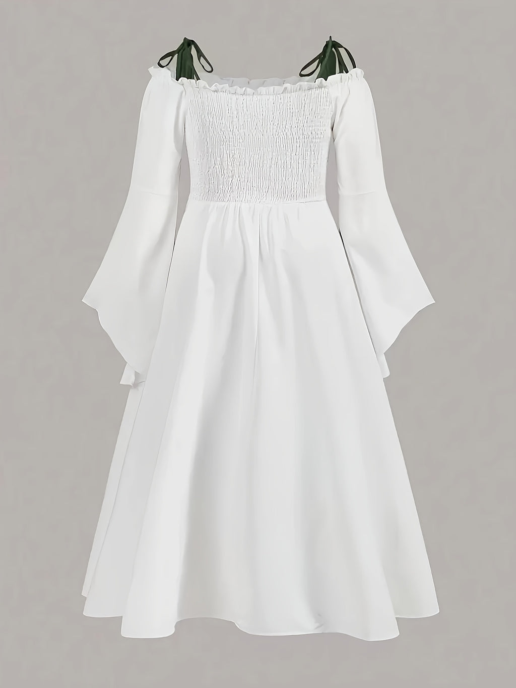 Ensemble robe grande taille — Corset vert lacé sur blanc