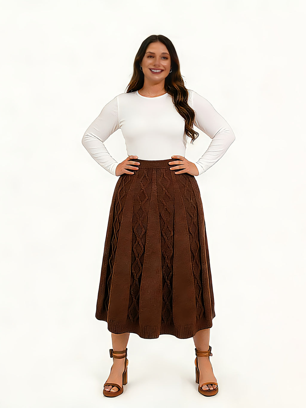 Jupe grande taille, chaleur d'hiver, mise en situation