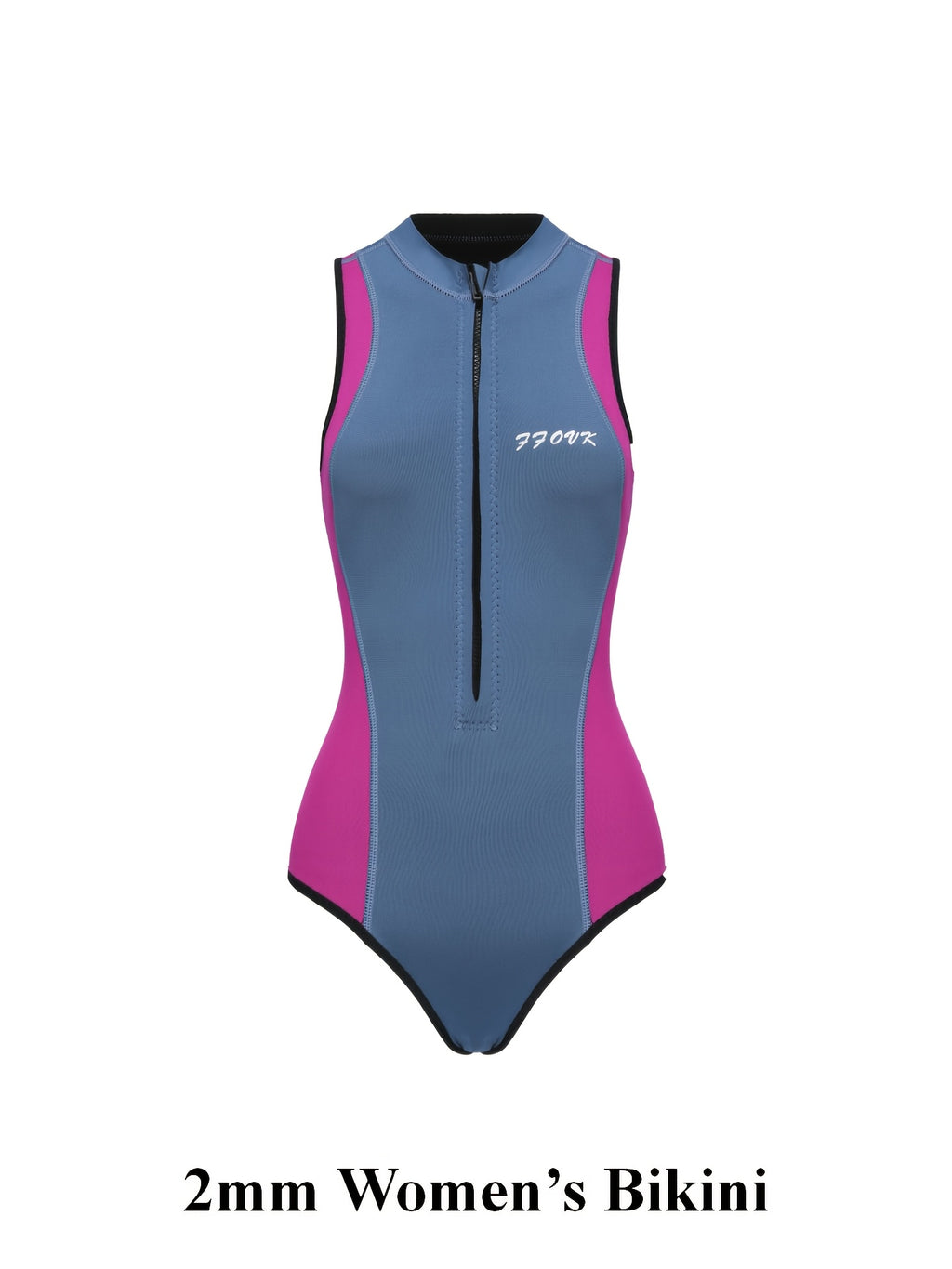 Maillot de bain grande taille, coupe oversize, fermeture zippée — matière : polyamide