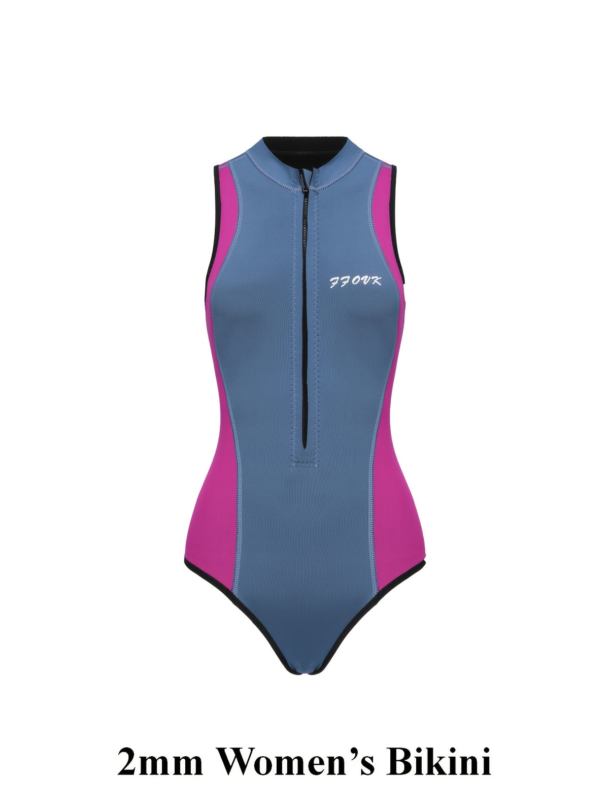Maillot de bain grande taille, coupe oversize, fermeture zippée — matière : polyamide Image