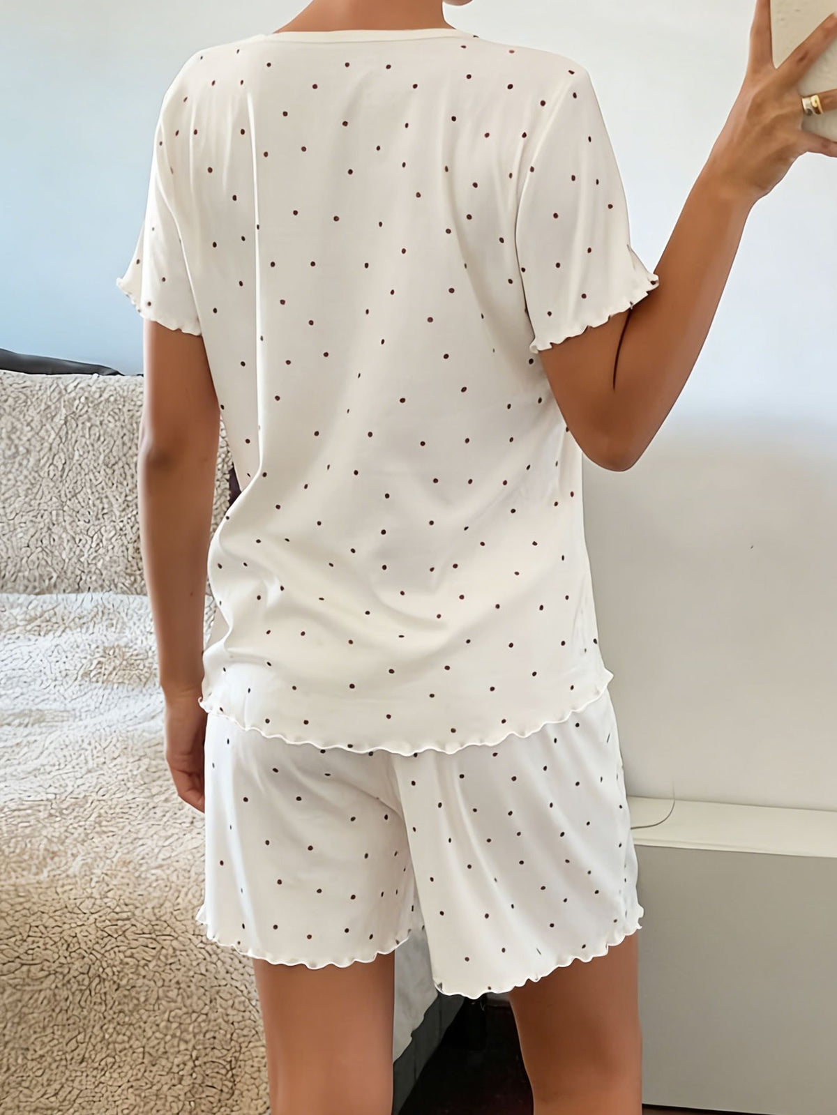 Pyjama grande taille à rayures, allure élégante, vu de dos