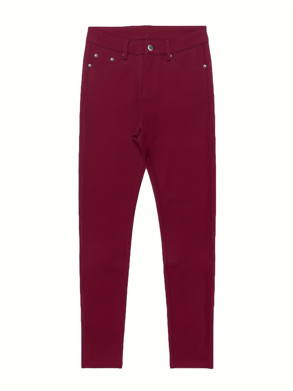 Pantalon slim grande taille, quatre teintes, cinq poches