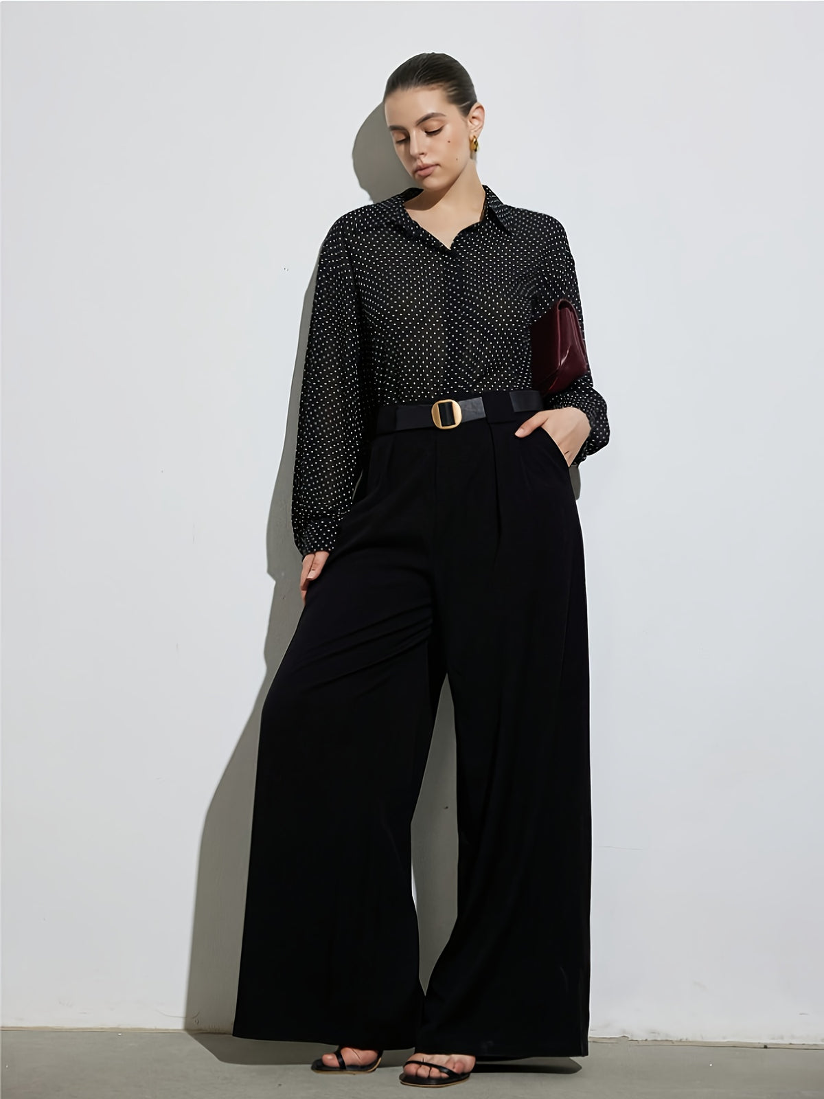 Chemise grande taille en soie — composition : 100% Polyester Image