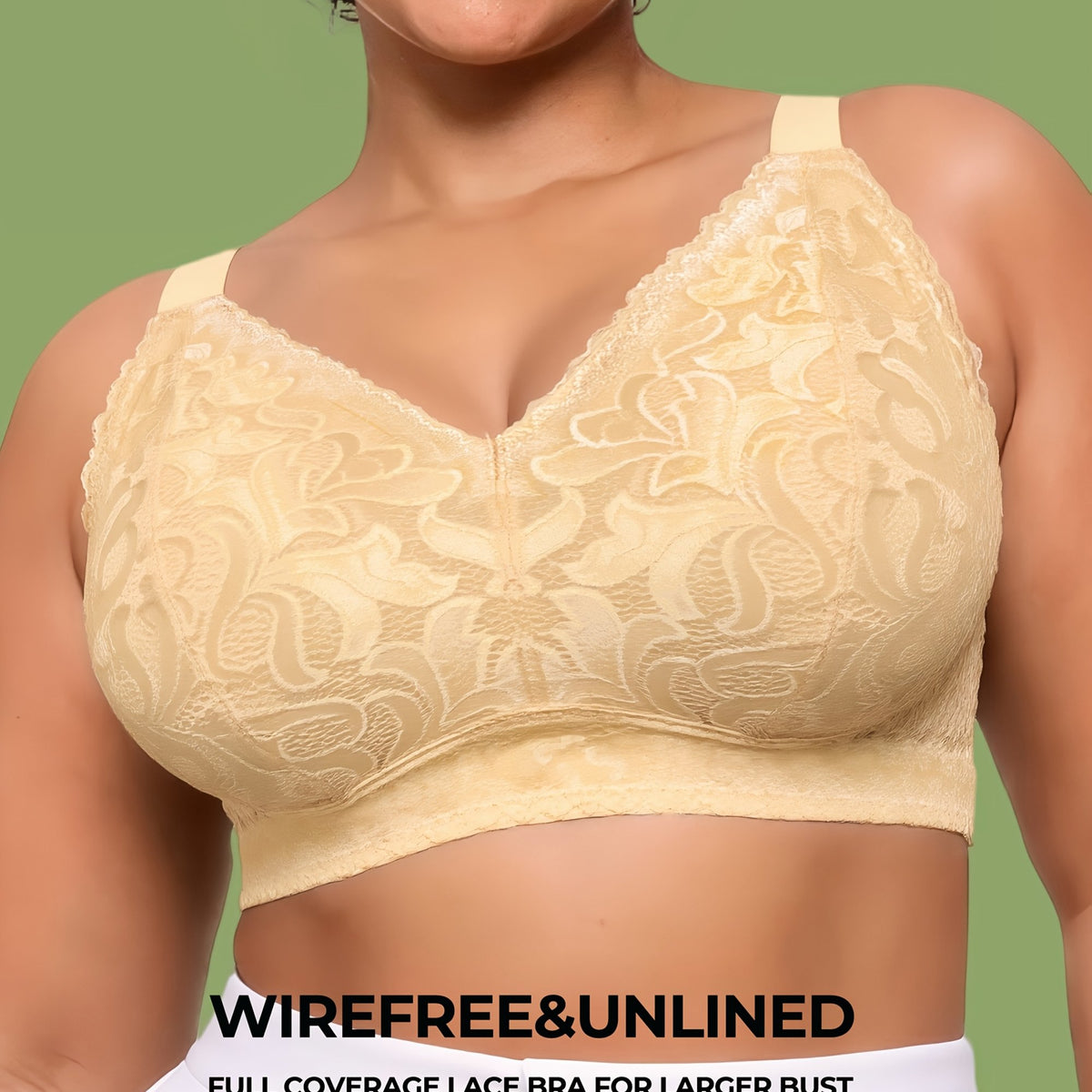Soutien-gorge grande taille en dentelle, effet ajouré, vu de dos Image
