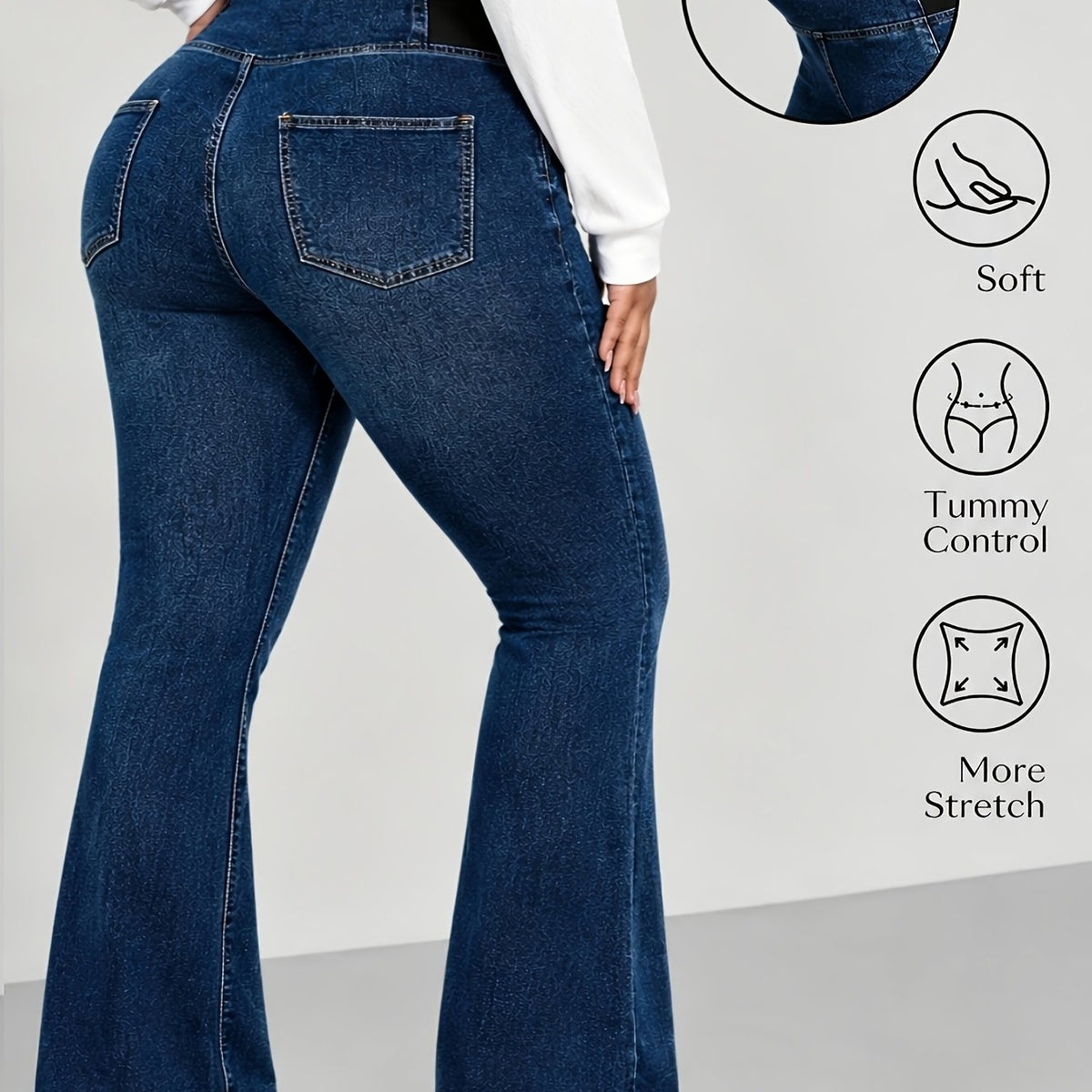 Jean grande taille, coupe oversize, doublure, tenue franche — composition : 54% Coton, 28% Polyester, 8% Lyocell, 6% Viscose, 3% Élasthanne, 1% Lin