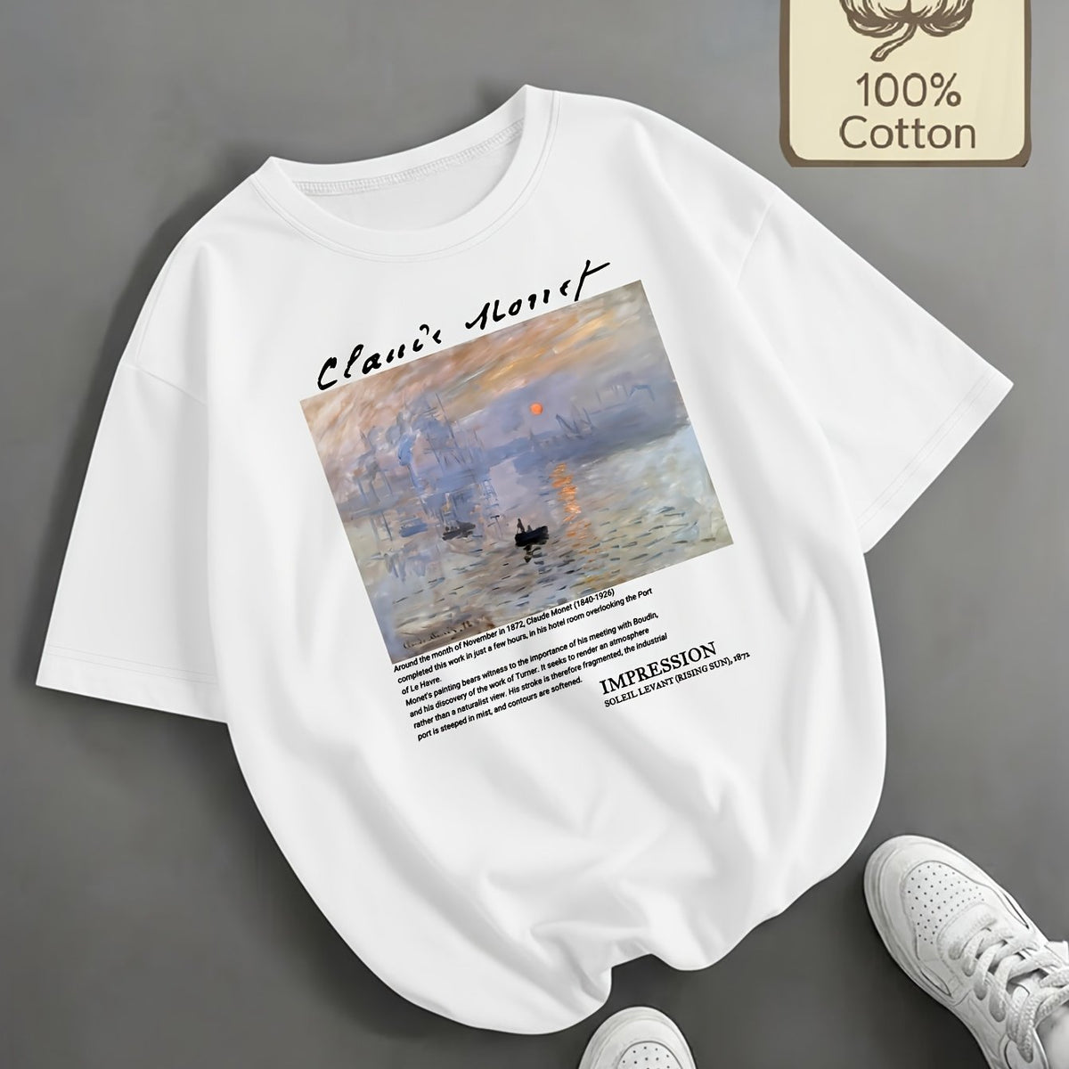 Top grande taille, col rond, manches courtes, toucher naturel — composition : 100% Coton Image