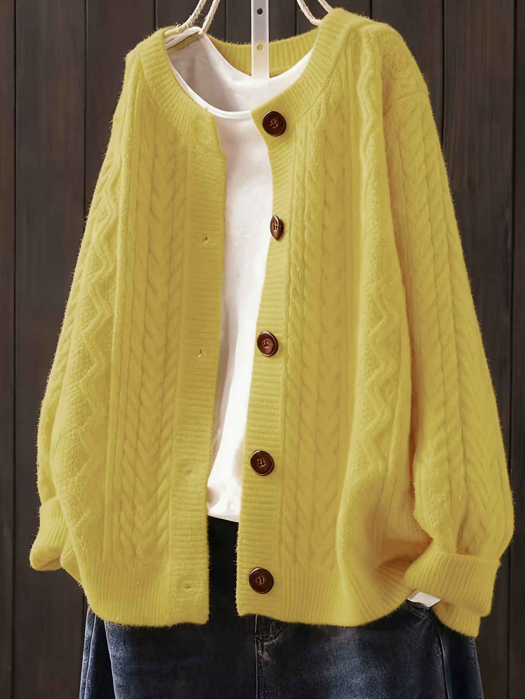 Cardigan grande taille, coupe oversize, boutonnage, manches longues, autre coloris