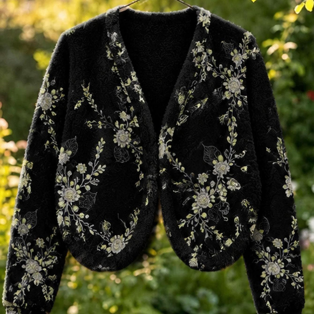 Cape grande taille à imprimé fleuri, coupe oversize — matière : polyester