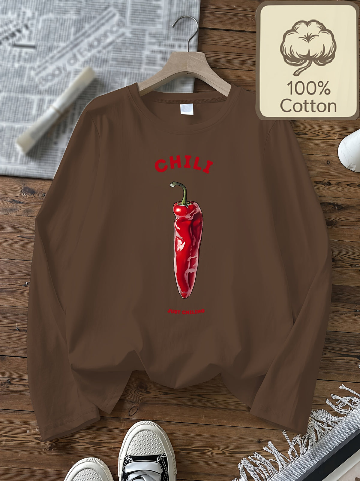 T-shirt grande taille, manches longues, toucher naturel, chaleur d'hiver, mise en situation