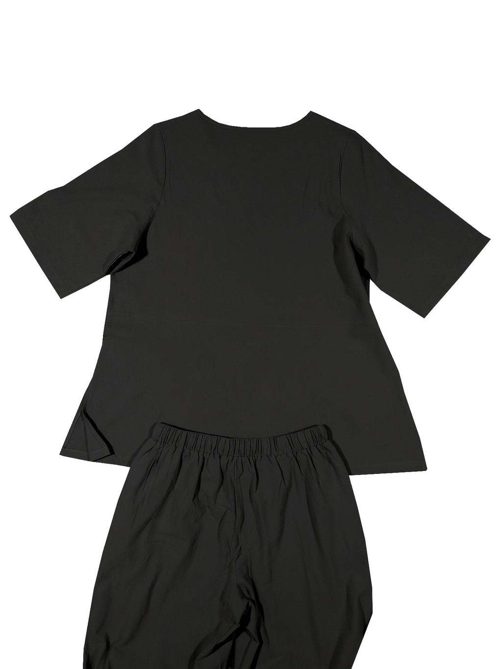 Ensemble grande taille en lin, coupe ample, tenue souple