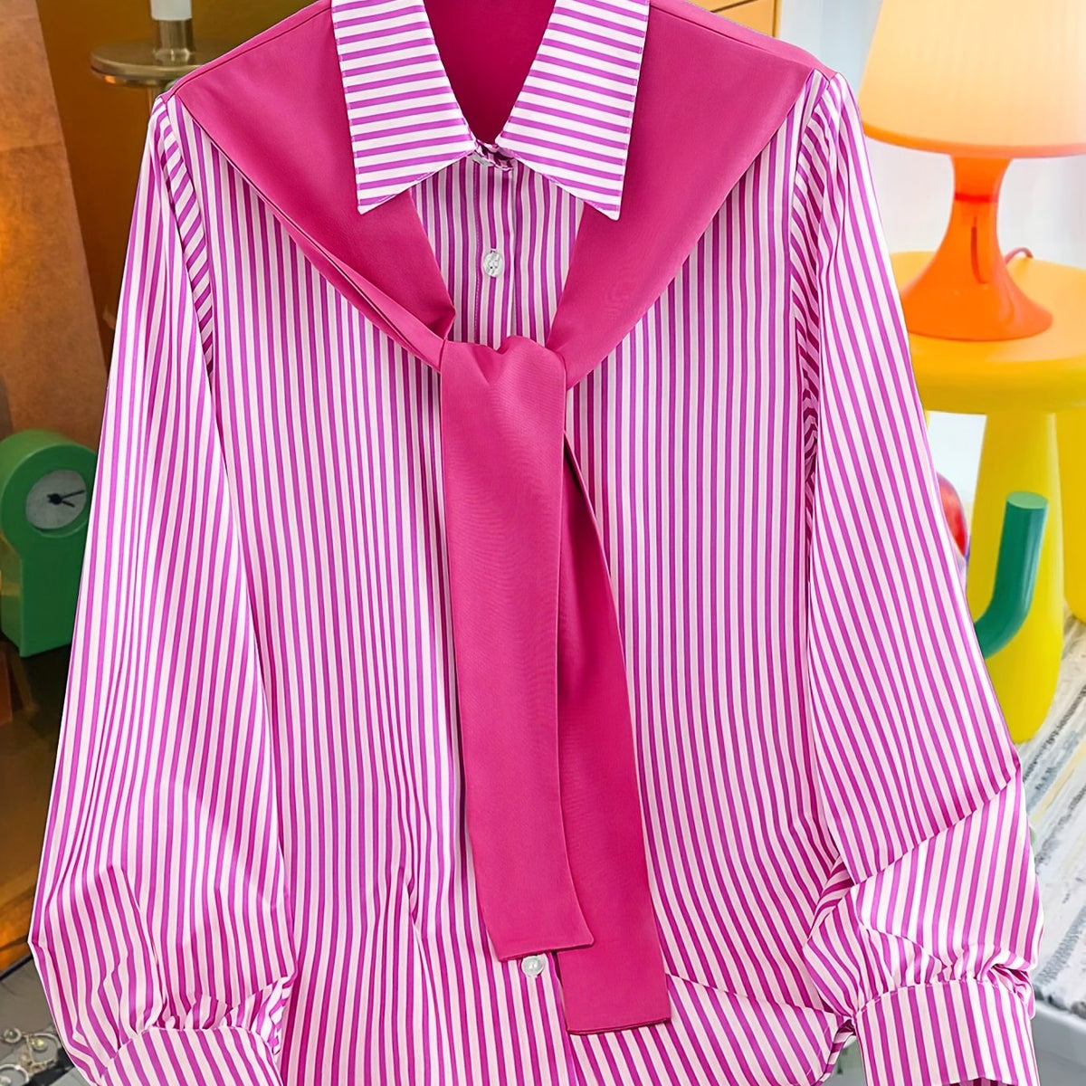 Blouse grande taille à rayures