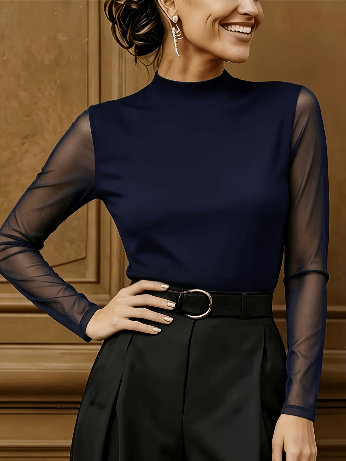 Pull grande taille, col rond — composition : 100% Polyester Image