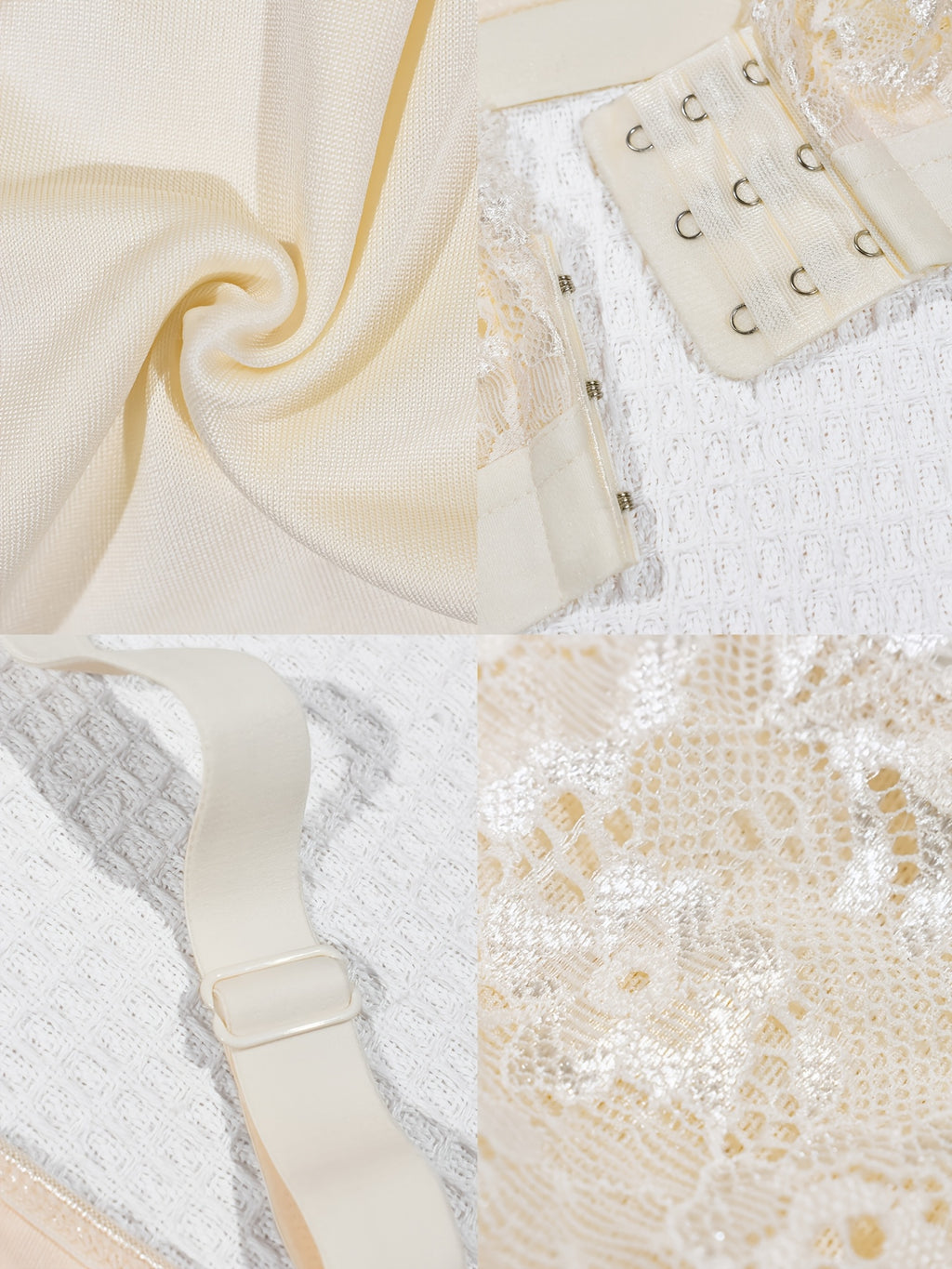 Soutien-gorge grande taille — Dentelle rosée, agrafes frontales