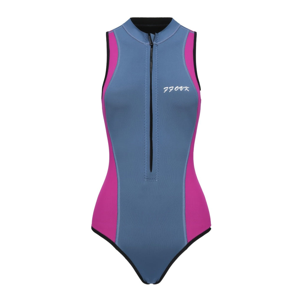 Maillot de bain grande taille, coupe oversize, fermeture zippée