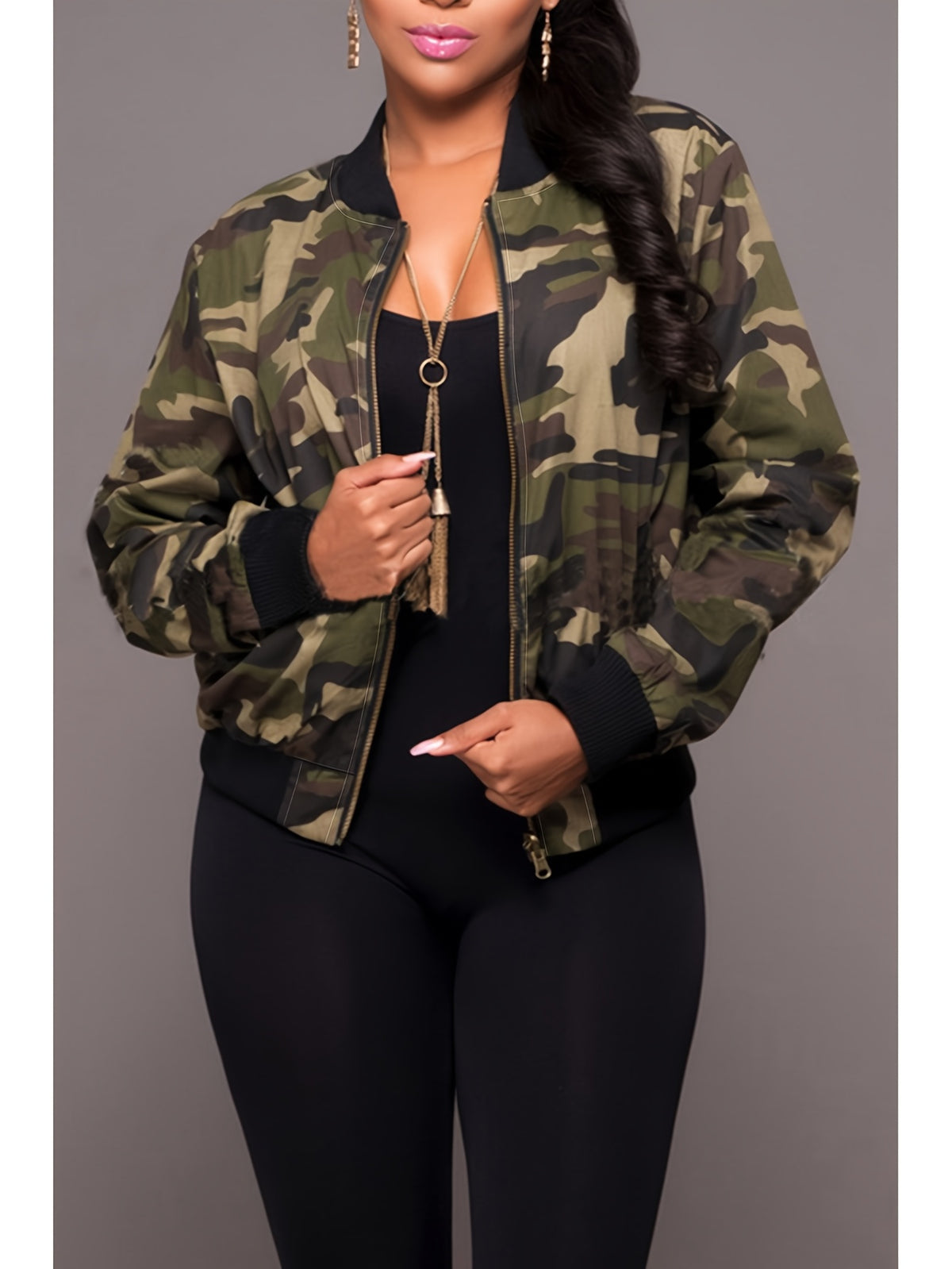 Veste grande taille, manches longues, esprit décontracté Image
