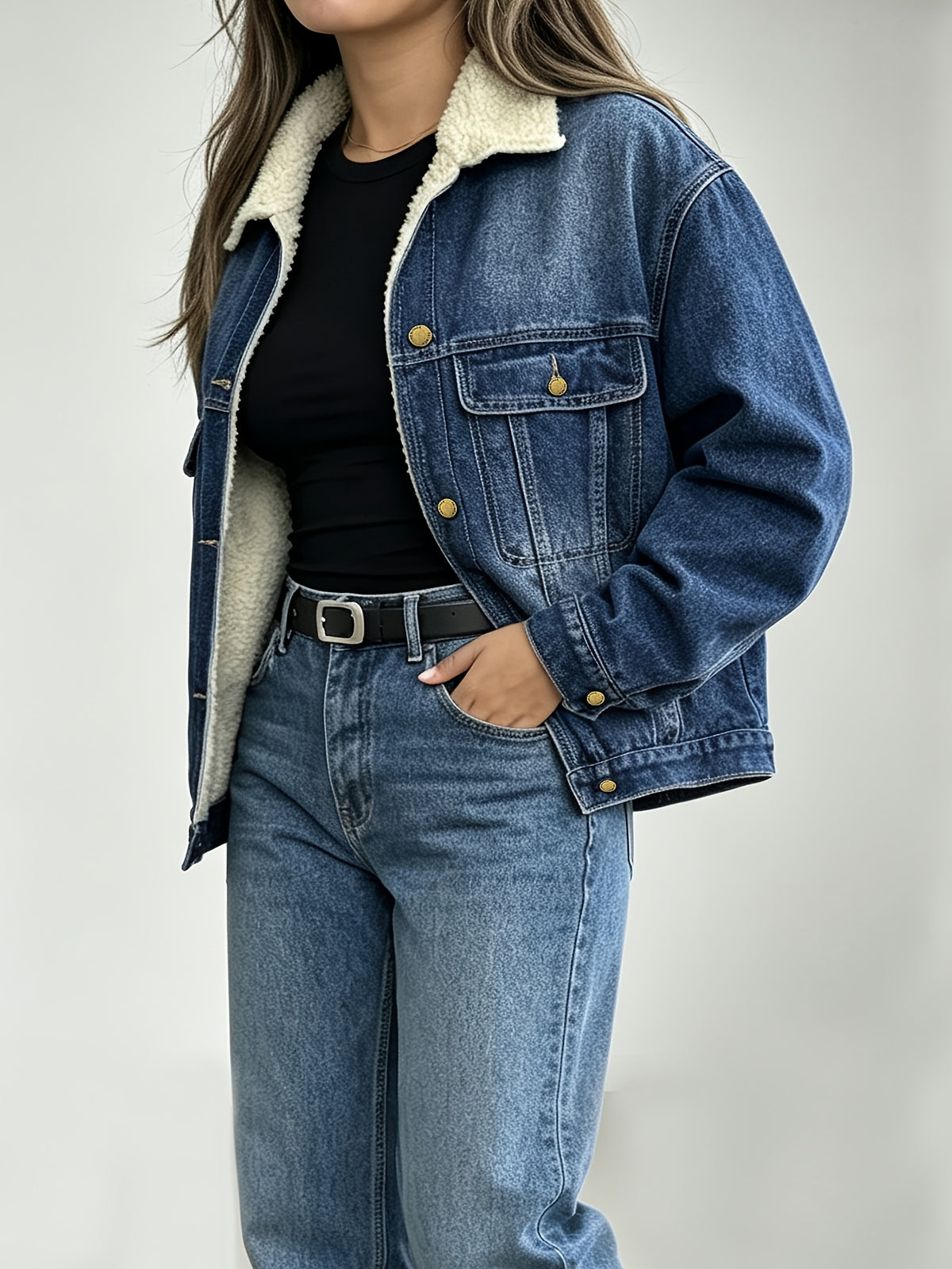 Short grande taille, coupe oversize, tenue franche, chaleur d'hiver, détail du col