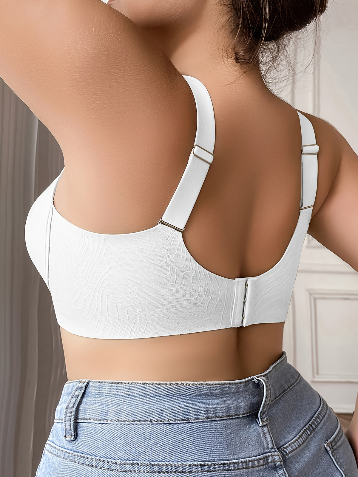 Soutien-gorge sans armature grande taille — Tissu gaufré, 5 teintes