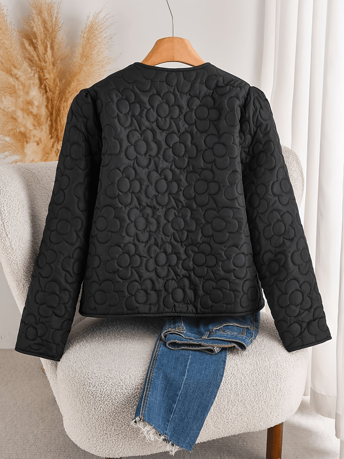 Veste grande taille en velours, coupe ample, toucher profond, chaleur d'hiver