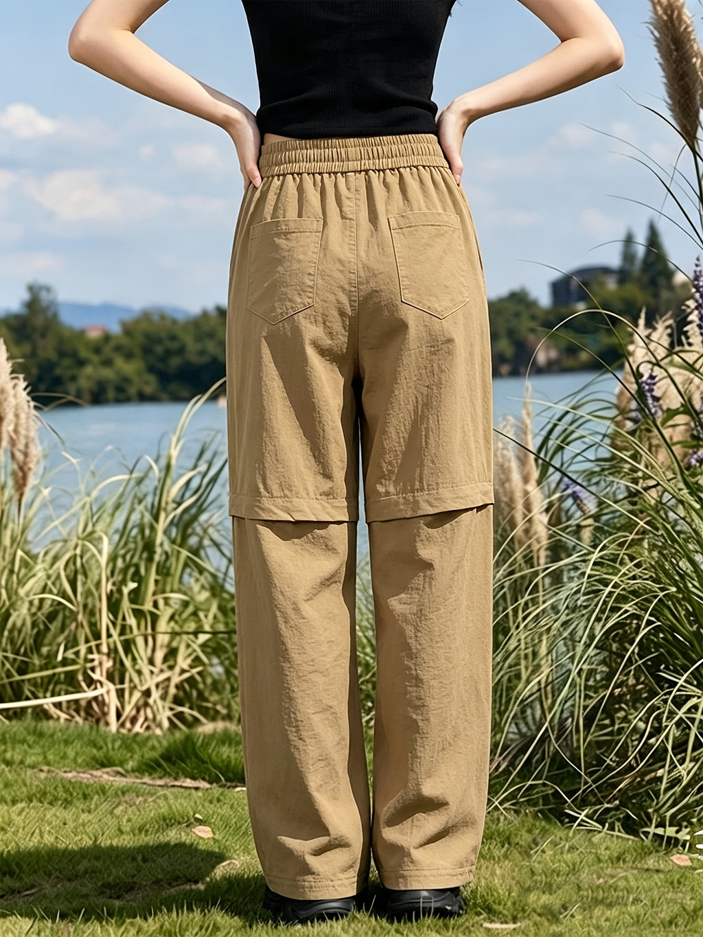 Pantalon convertible grande taille — Jambes zippées d'été