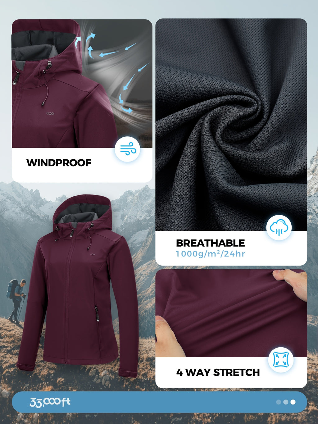 Veste grande taille, coupe ajustée, capuche, visuel produit