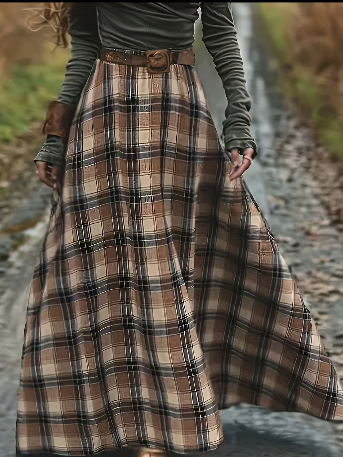 Jupe grande taille à imprimé géométrique, coupe évasée, tissu opaque