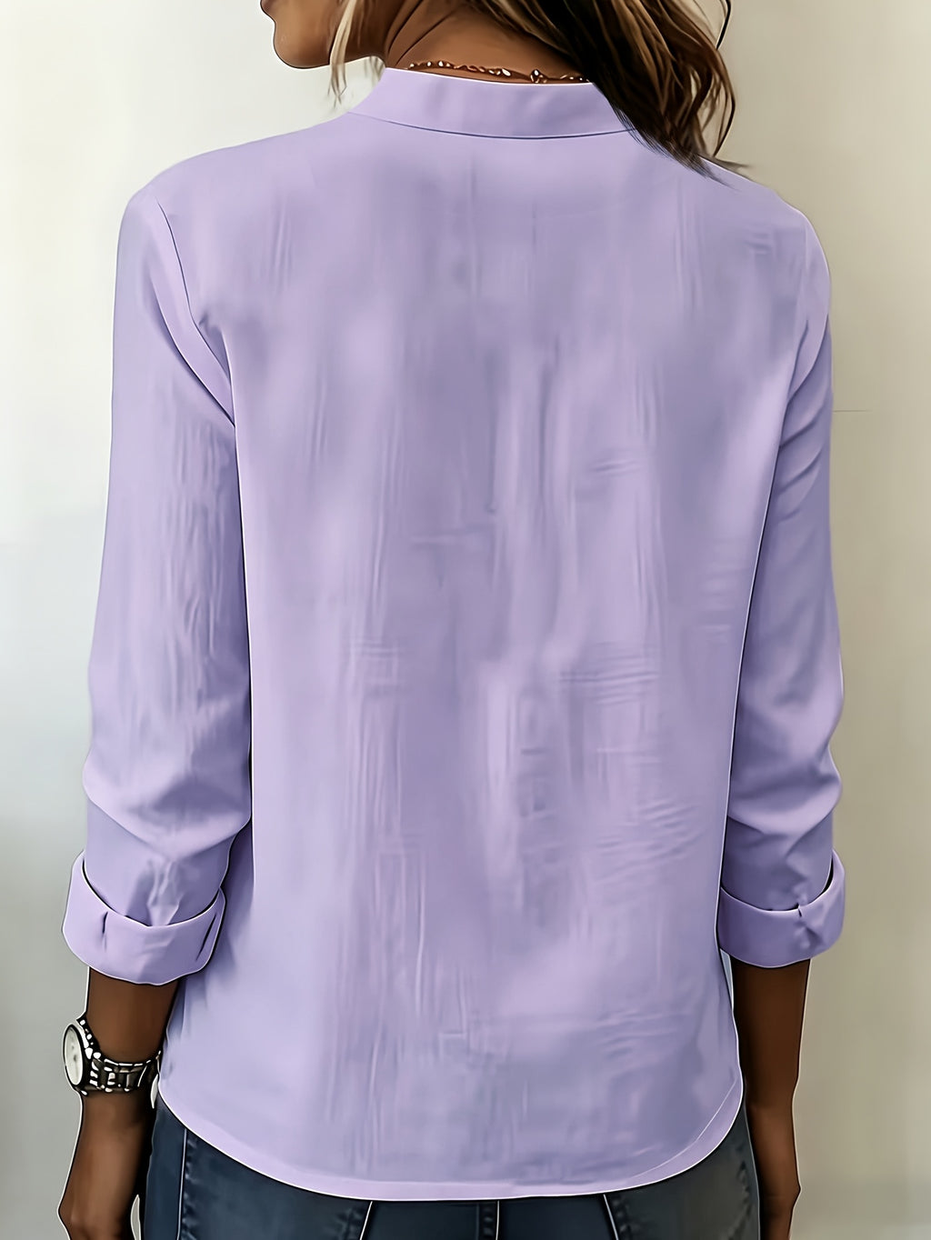 Chemise grande taille, manches longues, plissé