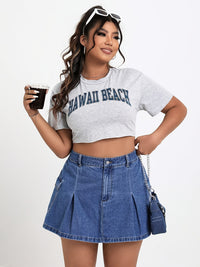 Jupe grande taille, coupe oversize, poches pratiques, tenue franche