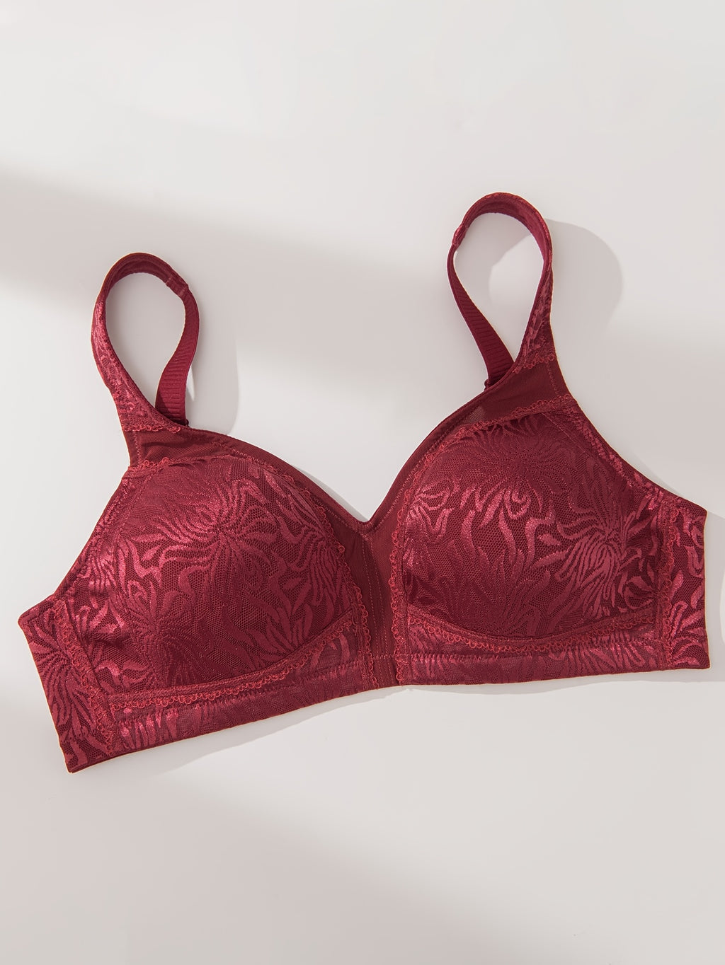 Soutien-gorge grande taille — Corolles tissées et feston