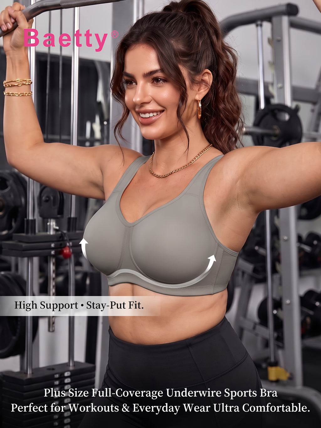 Soutien-gorge de sport grande taille — Deux bonnets cerclés