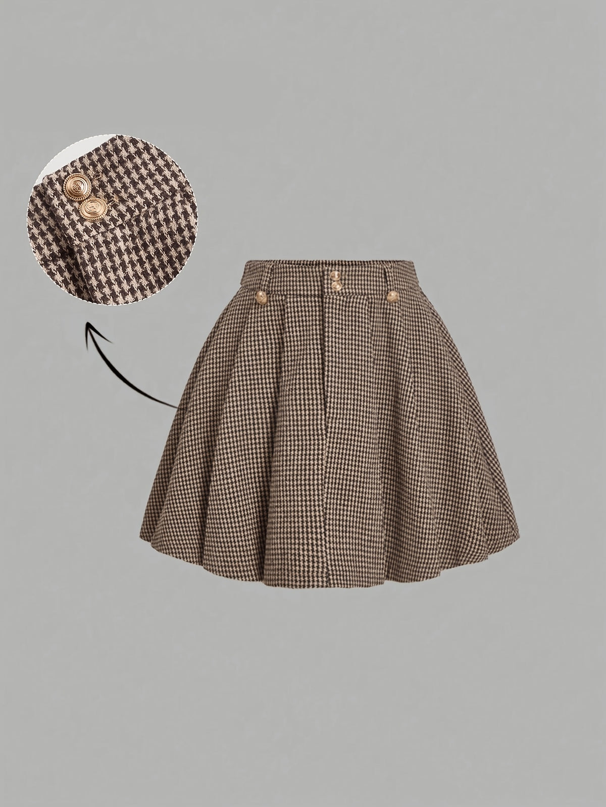 Jupe grande taille, boutonnage, plissé, allure élégante Image