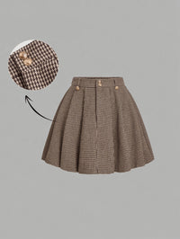 Jupe grande taille, boutonnage, plissé, allure élégante