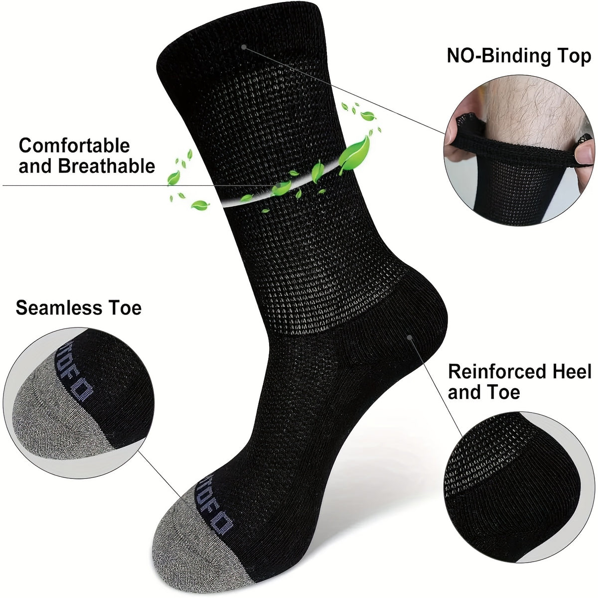 Chaussettes grande taille, coupe ample, toucher naturel, mise en situation