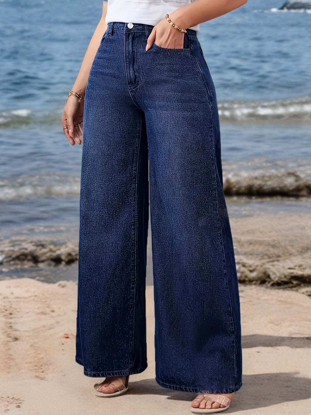 Jean palazzo grande taille — Indigo profond, du 1XL au 8XL
