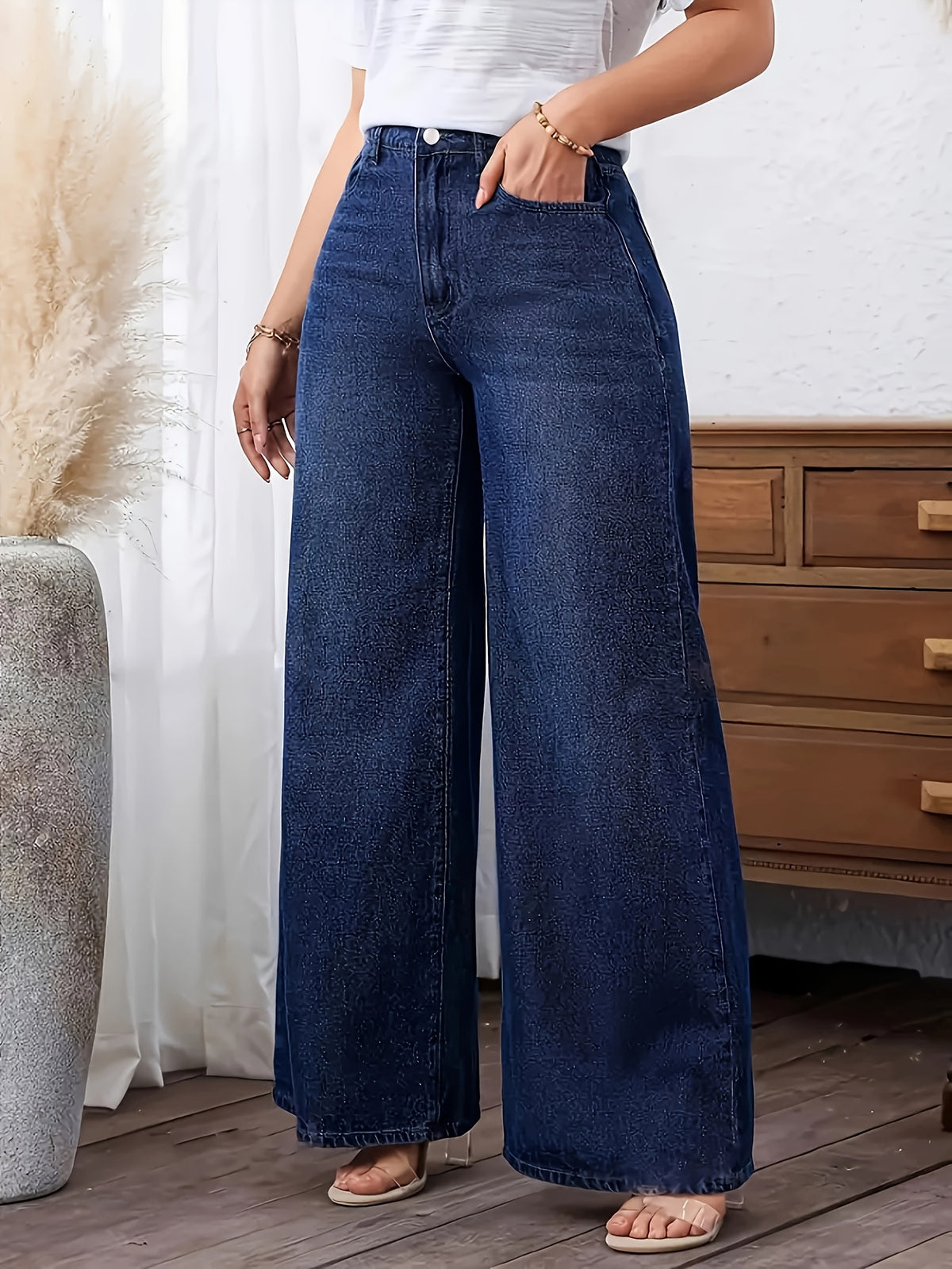 Jean palazzo grande taille — Indigo profond, du 1XL au 8XL