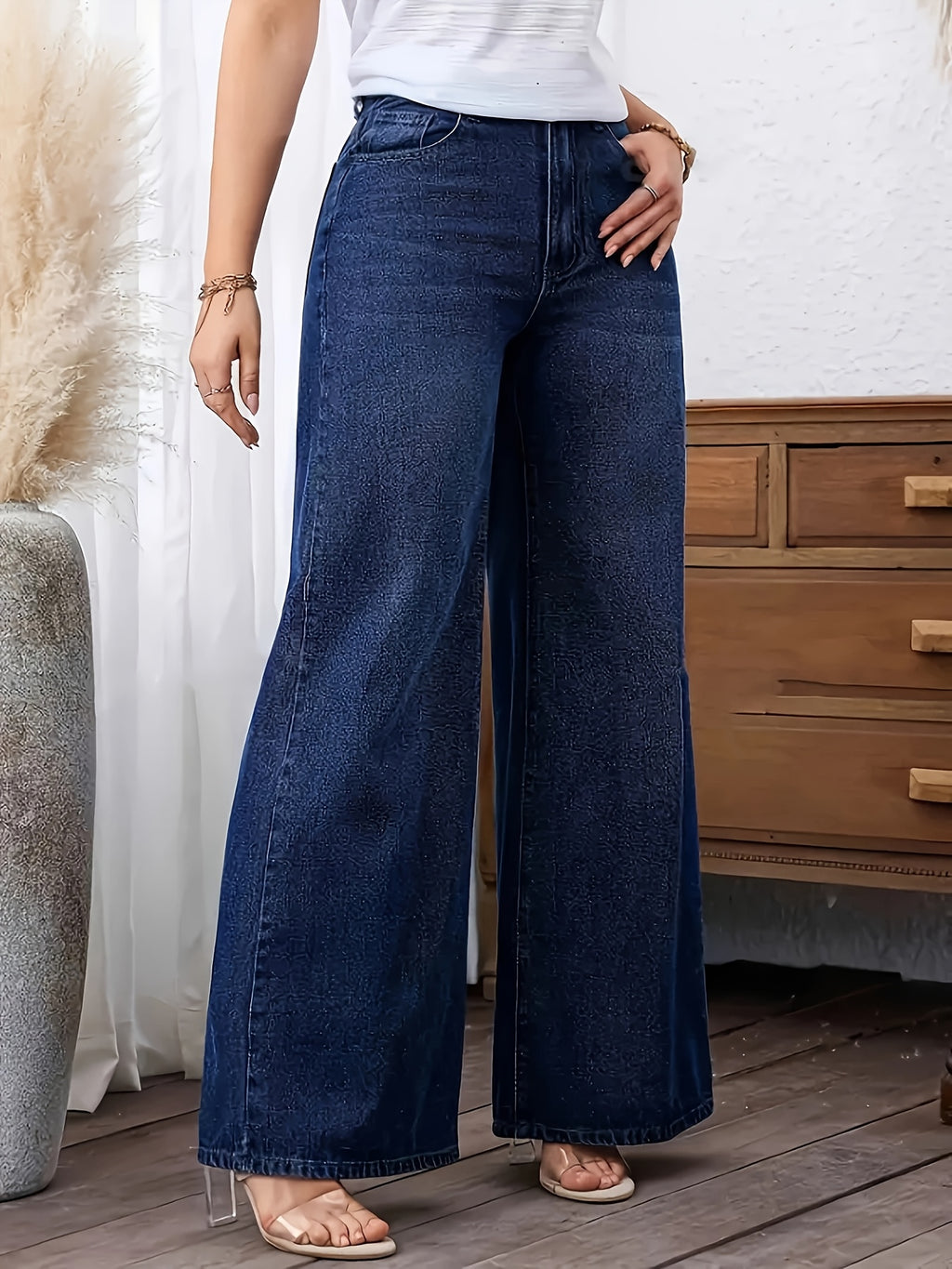 Jean palazzo grande taille — Indigo profond, du 1XL au 8XL