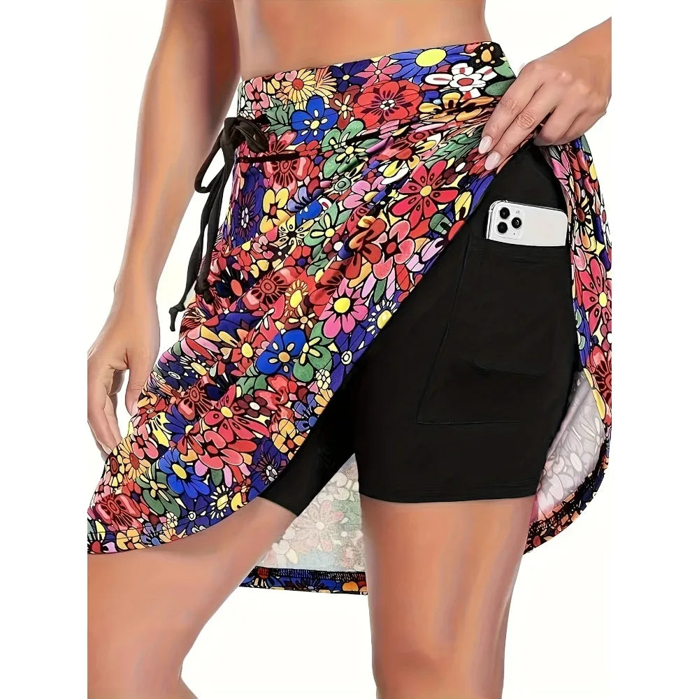Jupe-short grande taille, bleu