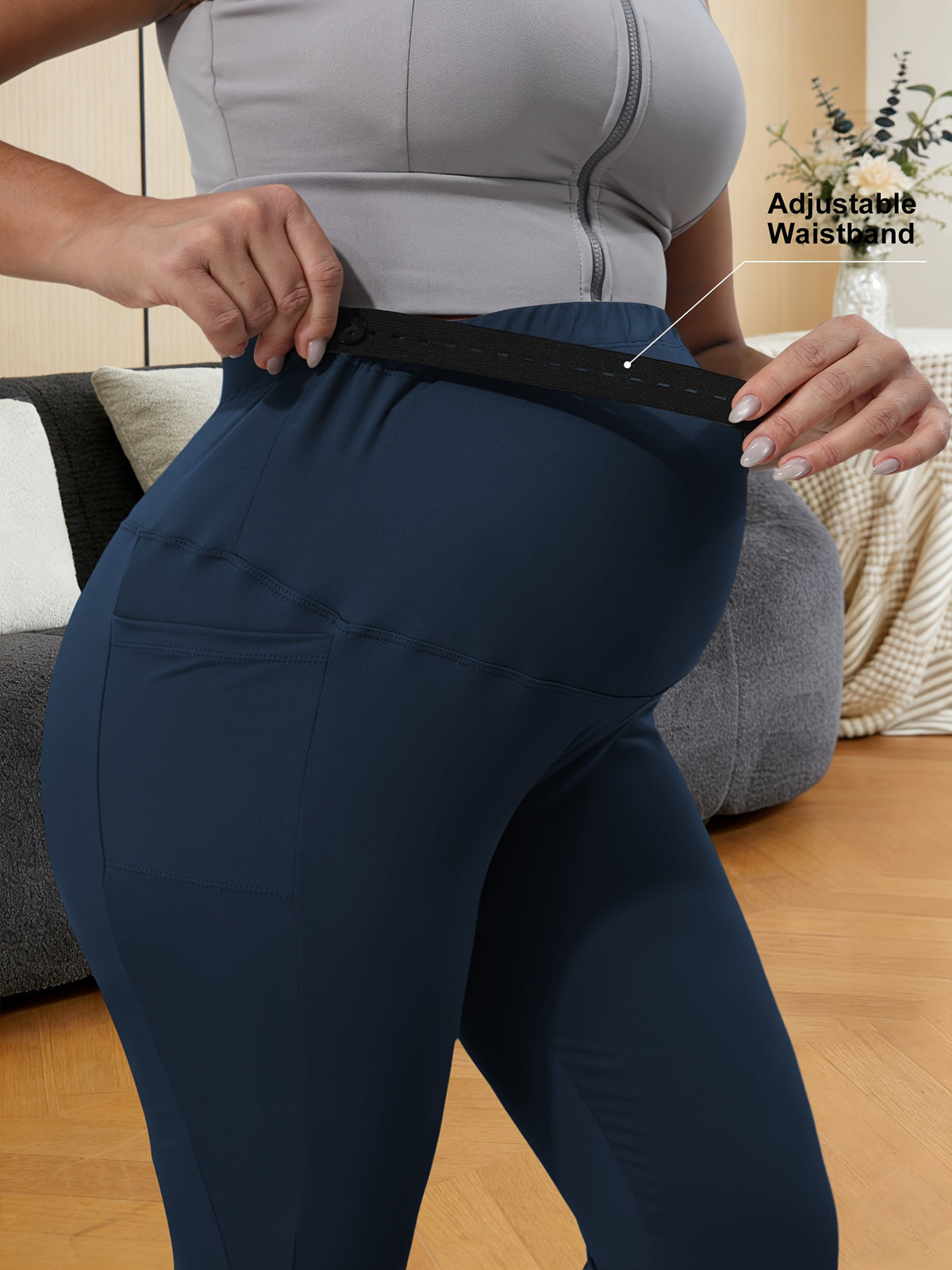 Legging de grossesse grande taille — Taille haute à poches