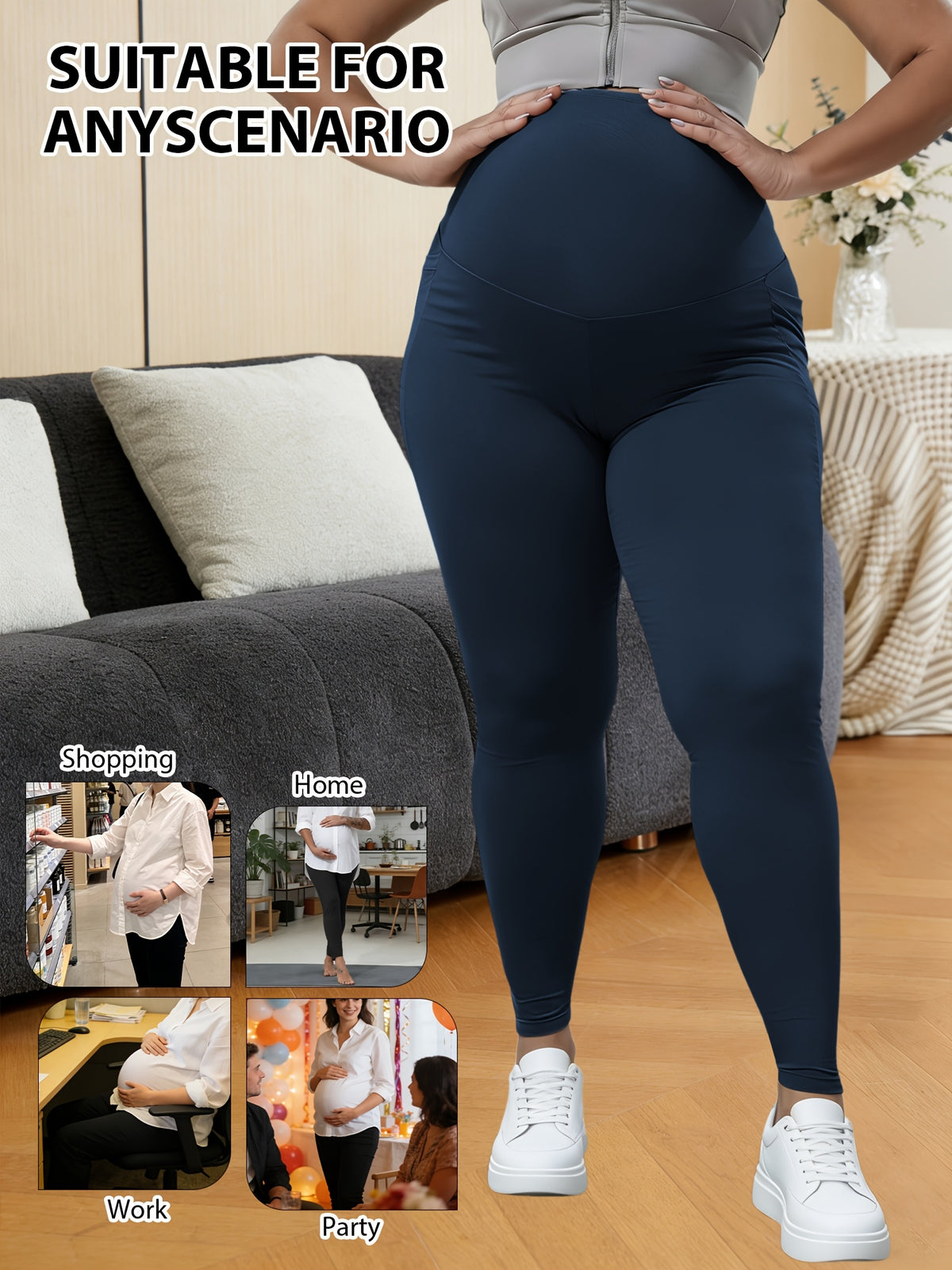 Legging de grossesse grande taille — Taille haute à poches