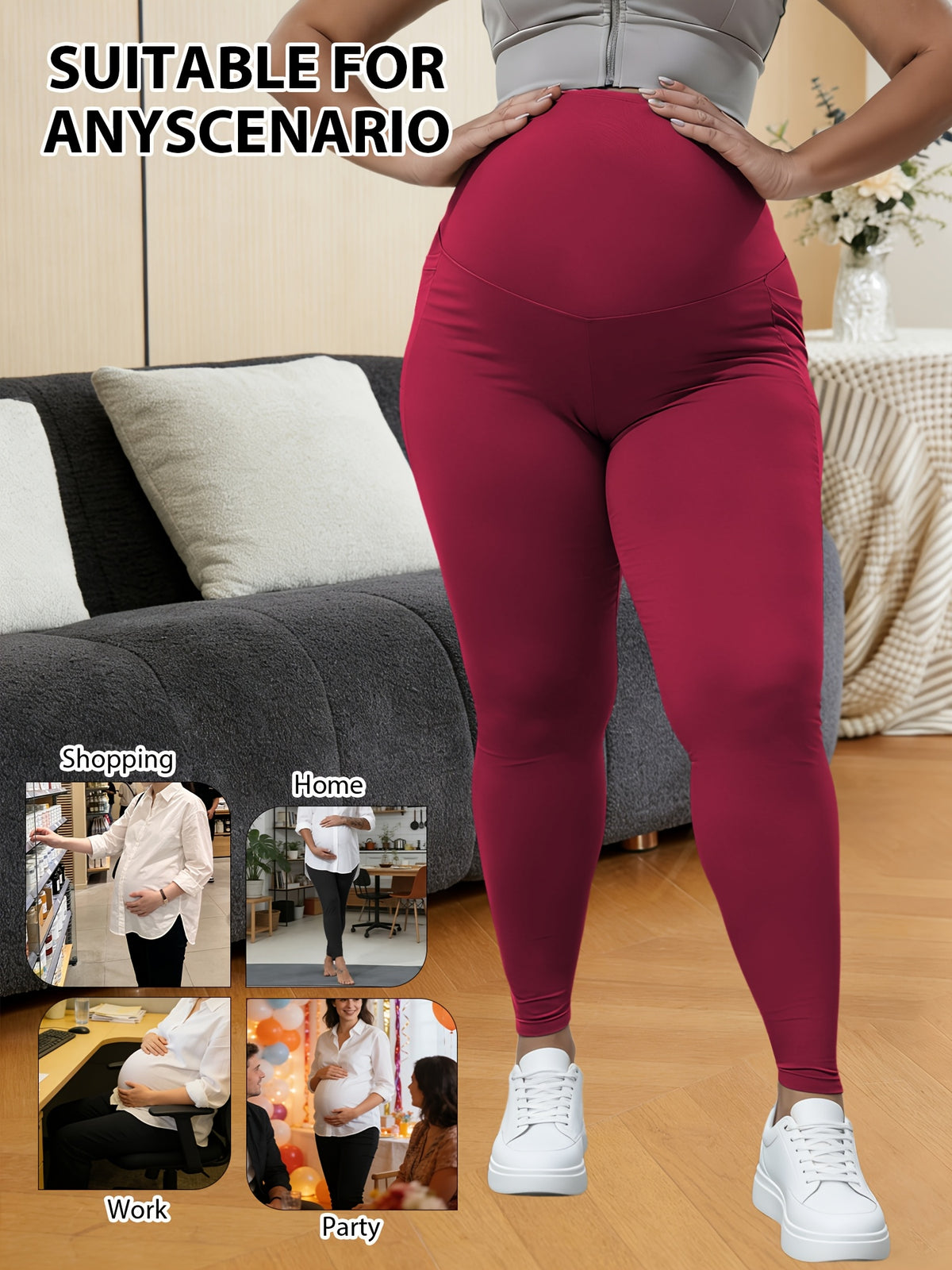 Legging de grossesse grande taille — Taille haute à poches