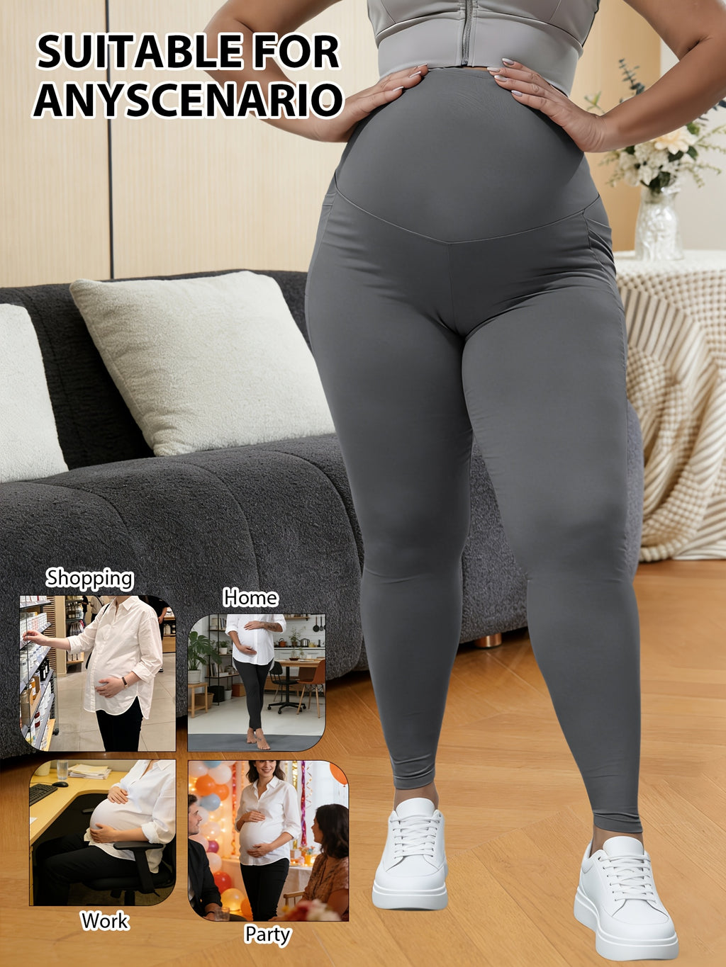 Legging de grossesse grande taille — Taille haute à poches