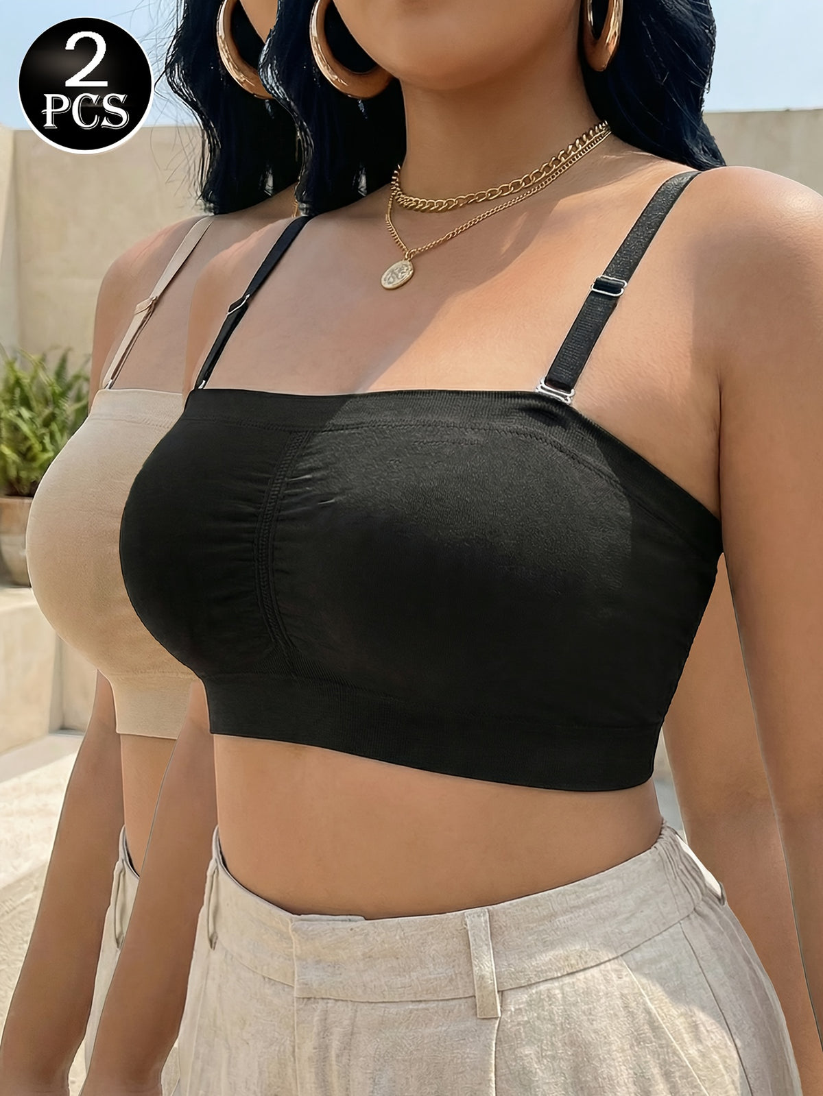 Lot de 2 bandeaux grande taille — Sans couture, coques amovibles