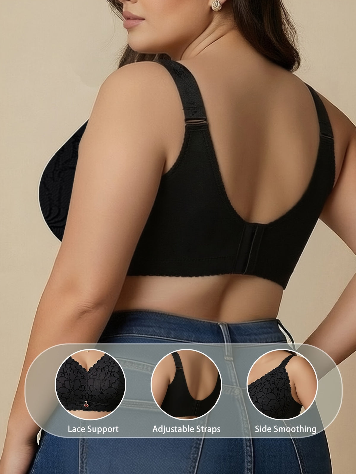 Soutien-gorge grande taille — Lot de 2, dentelle festonnée