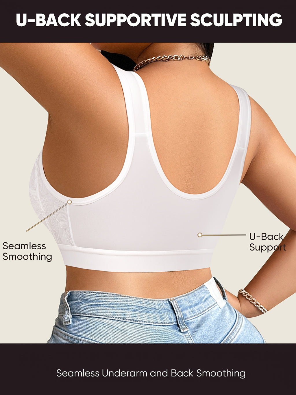 Soutien-gorge grande taille — Deux pièces, dos lisse en U